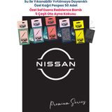 Balkan Ambalaj Suya Dayanıklı Oto Logolu Oto Paspas Kağıdı Siyah 50 Adet - 35X50CM 5 Çeşit Ayna Kokusu - Nissan - Siyah - Gümüş
