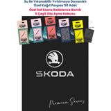 Balkan Ambalaj Suya Dayanıklı Oto Logolu Oto Paspas Kağıdı Siyah 50 Adet - 35X50CM 5 Çeşit Ayna Kokusu - Skoda - Siyah - Gümüş