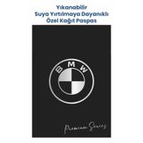 Balkan Ambalaj Suya Dayanıklı Yıkanabilir Bmw Oto Paspas Kağıdı Siyah Gümüş Baskı 50 Adet - 35X50cm - Kalın