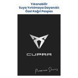 BALKAN AMBALAJ Suya Dayanıklı Yıkanabilir Cupra Oto Paspas Kağıdı Siyah Gümüş Baskı 50 Adet - 35x50cm