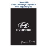 Balkan Ambalaj Suya Dayanıklı Yıkanabilir Hyundai Oto Paspas Kağıdı Siyah Gümüş Baskı 50 Adet - 35X50cm - Kalın