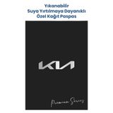BALKAN AMBALAJ Suya Dayanıklı Yıkanabilir Kia Oto Paspas Kağıdı Siyah Gümüş Baskı 50 Adet - 35x50cm