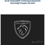 Balkan Ambalaj Suya Dayanıklı Yıkanabilir Peugeot Yatay Oto Paspas Kağıdı Siyah Gümüş Baskı 50 Adet - 35X50CM - Siyah - Gümüş