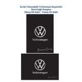 BALKAN AMBALAJ Suya Dayanıklı Yıkanabilir Volkswagen Dikey 50 Yatay 50 Oto Paspas Kağıdı Siyah Gümüş Baskı 35x50cm