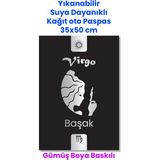 Balkan Ambalaj Suya Dayanıklı Yıkanır Başak Burcu Oto Paspas Kağıdı Siyah Gümüş Baskı Kağıt Paspas 50 Adet 35X50CM