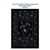 Balkan Ambalaj Suya Dayanıklı Yıkanır Çiçekli Ayak Izi Oto Paspas Kağıdı Siyah Gümüş Baskı Kağıt Paspas 50 Adet 35X50CM