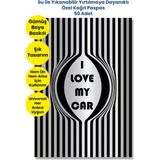 Balkan Ambalaj Suya Dayanıklı Yıkanır I Love My Car Oto Paspas Kağıdı Siyah Gümüş Baskı Kağıt 50 Adet 35X50CM