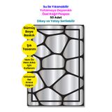 BALKAN AMBALAJ Suya Dayanıklı Yıkanır Kağıt Taş Desen Oto Paspas Kağıdı Siyah Gümüş Baskı 50 Adet - 35x50cm