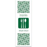 Balkan Kağıt Sülfit Çatal Kaşık Bıçak Kılıfı 1000 Adet - 8cm x 24CM (Yeşil)