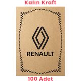 Balkan Kraft 120 gr Renault Oto Paspas Kağıdı 100 Adet - Kalın Fluting Kağıt 35 x 50 cm Katlanabilir Özellik - Siyah - Kahverengi