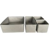 Balkan Room 4'lü Gri Çekmece Içi Düzenleyici Organizer Set - Çok Amaçlı Dolap Içi Kutu Seti