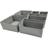 Balkan Room 6'li Gri Çekmece Içi Düzenleyici Organizer Set - Çok Amaçlı Dolap Içi Kutu Seti - Çok Renkli