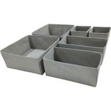 Balkan Room 6'lı Gri Çekmece Içi Düzenleyici Organizer Set - Çok Amaçlı Dolap Içi Kutu Seti