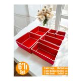 Balkan Room 6'lı Kırmızı Çekmece İçi Düzenleyici Organizer Set - Çok Amaçlı Dolap İçi Kutu Seti