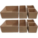 Balkan Room 8'li Bej Çekmece Içi Düzenleyici Organizer Set - Çok Amaçlı Dolap Içi Kutu Seti
