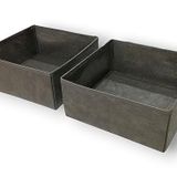 Balkan Room Antrasit 2'li Çekmece İçi Düzenleyici Organizer Set - Çok Amaçlı Dolap İçi Kutu Seti (28 * 28 * 13cm)