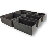 Balkan Room Antrasit 6'lı Çekmece Içi Düzenleyici Organizer Set - Çok Amaçlı Dolap Içi Kutu Seti