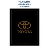 Balkan Tela Kumaş Suya Dayanıklı 40x50cm Toyota 50 Adet Oto Paspas Siyah Altın Rengi Baskı (kağıt değil)