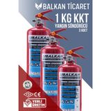 Balkan Ticaret 1Kg Yangın Söndürme Tüpü 3 Adet Ruhsata Uygun 4 Yıllık TSE HYB CE Belgeli KKT ABC
