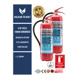 Balkan Ticaret 2YST-L-new 2 Adet Tozlu Yangın Tüpü 4 Yıllık Ruhsata Uygun (Levha)