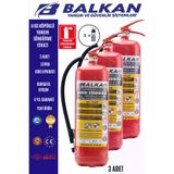 Balkan Ticaret 3YSK-L-new 3 Adet Köpüklü Yangın Tüpü 4 Yıllık Ruhsata Uygun Levha+Askı Aparatı