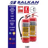 Balkan Ticaret KÖPÜK11 6 Kg Ruhsata Uygun 4 Yil Köpüklü Yangin Tüpü 2 Adet Set (Talimat-Levha-Aski)