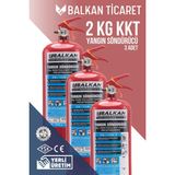 Balkan Ticaret Yangın Söndürme Tüpü 2kg 3 Adet Ruhsata Uygun 4 Yıllık Tse Hyb Ce Belgeli Kkt Abc