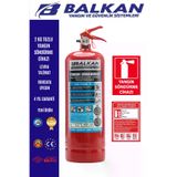 BALKAN YANGIN VE GÜVENLİK SİSTEMLERİ BALKAN2KG7 2 Kg Yangin Tüpü Tüvtürk Uyumlu Tse Ce Belgeli (Talimat+Levha)