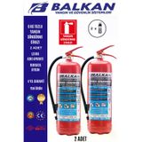 BALKAN YANGIN VE GÜVENLİK SİSTEMLERİ BALKANYANGIN20 6 Kg Ruhsata Uygun 4 Yil Tozlu Yangin Tüpü 2 Adet (Levha-Aski)