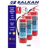BALKAN YANGIN VE GÜVENLİK SİSTEMLERİ BALKANYANGIN40 6 Kg Ruhsata Uygun 4 Yil Tozlu Yangin Tüpü 3 Adet (Levha-Aski)