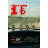 Balkhoon 4'lü Mini Penguen Set Araba Süsü Dikiz Aynası Süsü Oto Aksesuar Hediyelik Eşya