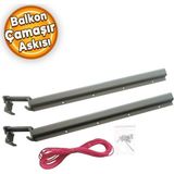 Balkon Çamaşır Kurutma Askısı Alüminyum Küpeşte Askılığı Kurutmalık Bronz Kare 80X30 mm - 80 x 30 mm