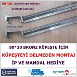 Balkon Çamaşır Kurutma Askısı Dikdörtgen Küpeşte 80*30 Bronz