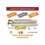 Balkon Çamaşır Kurutma Askısı Dikdörtgen Küpeşte 80X30 Bronz