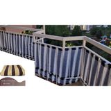 Balkon Demiri Için Bağcıklı Veya Kuşgözü Kapsül Halkalı Kahverengi - Krem Korkuluk brandası - 500 x 60 cm