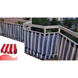 Balkon Demiri Için Bağcıklı Veya Kuşgözü Kapsül Halkalı Kırmızı - Beyaz Korkuluk brandası - 300 x 60 cm