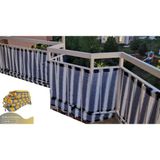 Balkon Demiri için Bağcıklı veya Kuşgözü Kapsül Halkalı Sarı - Gri Korkuluk Brandası - 300 x 80 cm
