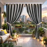 Balkon Perdesi Kumaşı Kalın Metrelik (En 280Cm)-A.gri K.gri