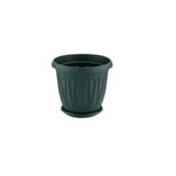 Balkon Saksı Bahçe Saksısı Büyük Boy Yuvarlak Saksı ve Altlığı 9 Litre 2 Adet 26x24 Yeşil Yeşil