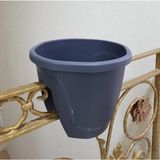 Balkon Saksısı 7,5 Lt 1 Adet Gri Renk Zümrüt Saksı Çiçek Saksısı Plastik Saksı