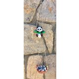 Balkon Süsü Duvar Ağaç Bahçe Dekorasyonu Koala Panda Sarkaç 2 li Set