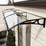 Balkon ve teraslar için ideal olan bu alüminyum tente çatı oluğu ile donatılmıştır, UV koruması, kar ve yağmura karşı koruma, L 80 x 120 cm.