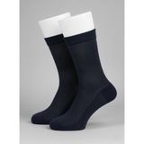 Balkonda Erkek Çorap 2'li Paket Jakar Bambu Uzun Dikişsiz Yumuşak Esnek Siyah & Lacivert - Paris Socks - Siyah - Lacivert - 40 - 44