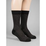 Balkonda Erkek Çorap 2'li Paket Lambswool Uzun Yumuşak Kışlık Sıcak Tutar Siyah & Koyu Kahverengi - Twi Socks - Siyah - Koyu Kahverengi - 40 - 44