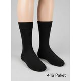 Balkonda Erkek Çorap 4'lü Paket Bambu Soket Dikişsiz - Punto - 40 - 45 - Siyah