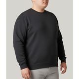 Balkonda Erkek Sweatshirt Bisiklet Yaka Selanik Dokuma Tüylenmez Battal Büyük Beden Siyah - 000-Siyah - 5XL