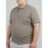 Balkonda Erkek Tişört Cepli Jakarlı Battal Boy Büyük Beden - Emfu - Kum Beji - 4XL