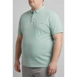 Balkonda Erkek Tişört Düz Kagi Ayaklı Yaka Battal Boy Büyük Beden - Mys Lion - Su Yeşili - 5XL