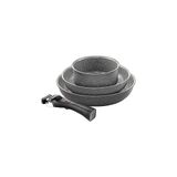 Ballarini Torre Kızartma Tavası Seti ve Saplı Tencere, 20 + 28 cm + Saplı Tencere 16 Cm, Seramik Ka - 100 ml - 51R-Turuncu