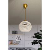Balle Krem Sarkıt Top Avize Gold Kablo - Krem - Gold